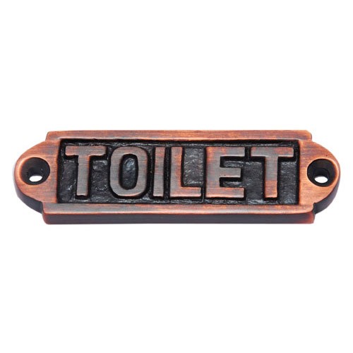 Toilet Brass Door Sign 